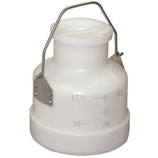 Picture of 40# (18 Kg) Poly Bucket w/Storage Lid & Locking SS Handle