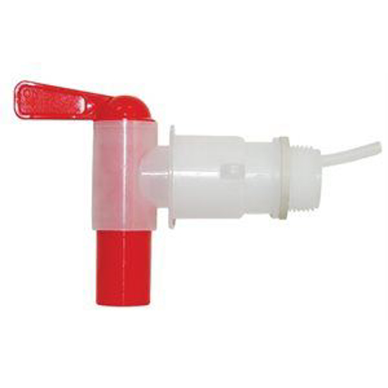 Picture of 3/4" Red & White Poly Drum Faucet--Vented