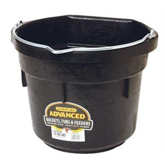 Picture of 12 Quart Rubber Flat-Back Bucket