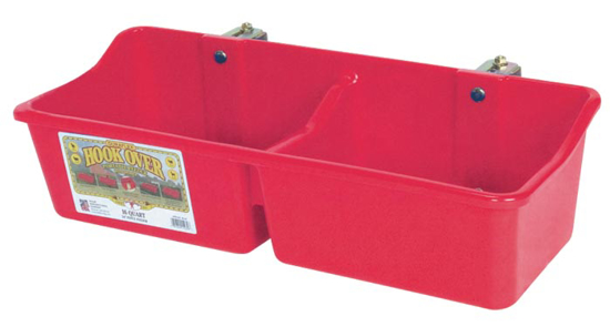 16 Qt. Double-Compartment Hook-Over Feeder--Red