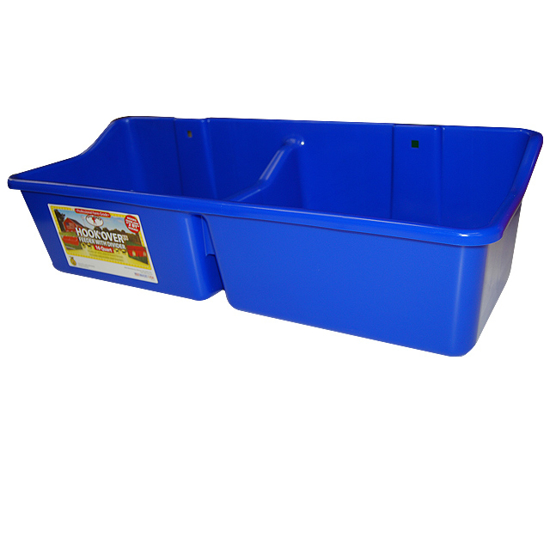 16 Qt. Double-Compartment Hook-Over Feeder--Blue