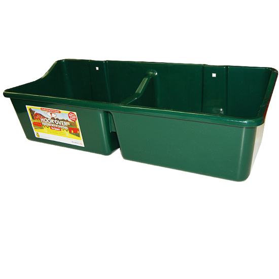 16 Qt. Double-Compartment Hook-Over Feeder--Green