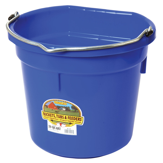 20 Qt. Flat-Back Plastic Bucket - Blue