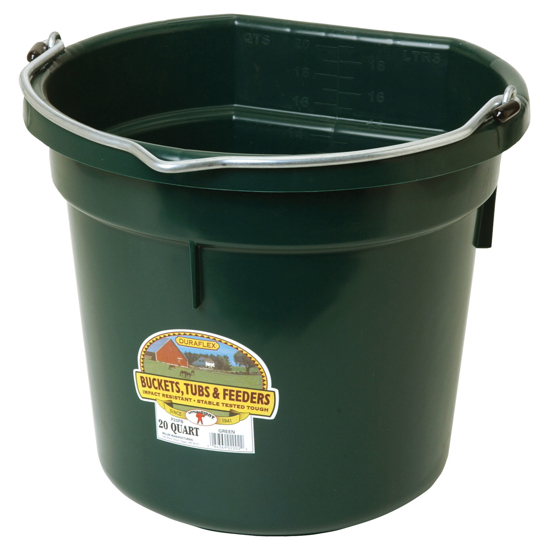 20 Qt. Flat-Back Plastic Bucket - Green