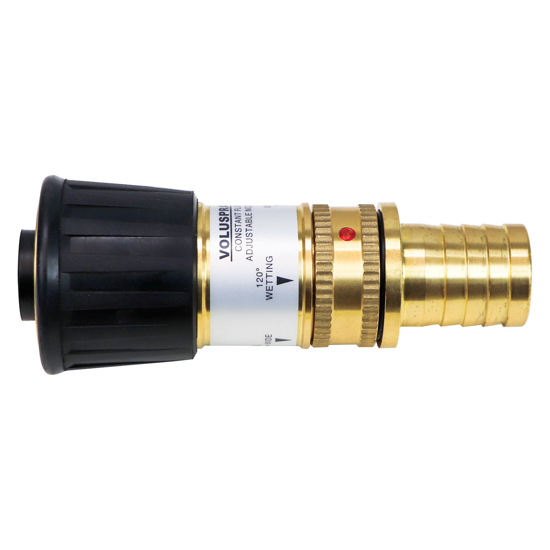 Voluspray Nozzle with 1-1/4" Brass Barbed Hose Fitting