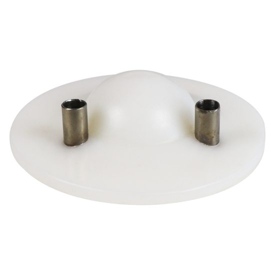 White Poly Fresh Cow Lid with 3 - 5/8" Stainless Steel Nipples--Lid Only