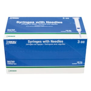 2363-002 (EA) - Disposable 3cc Luer Lock Syringe w/20ga x 1" Needle--100/pk