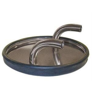 4008114 (EA) - SS Fresh Cow Lid w/Two 3/4" Nipples--Complete