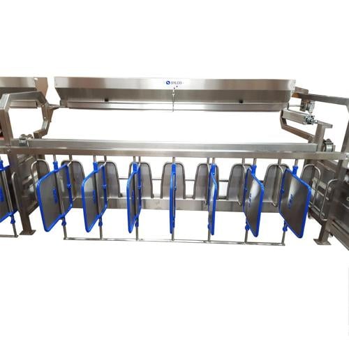 4211132-SS (EA) - Sheep/Goat Premium Stall w/Feeding 1x32 - Stainless Steel
